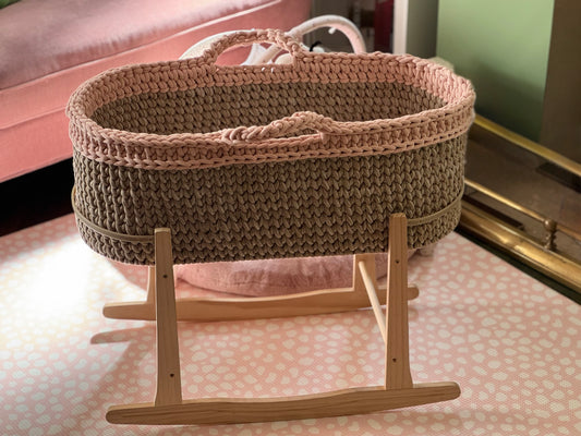 Large Handmade Crochet Moses Basket (80x35cm)