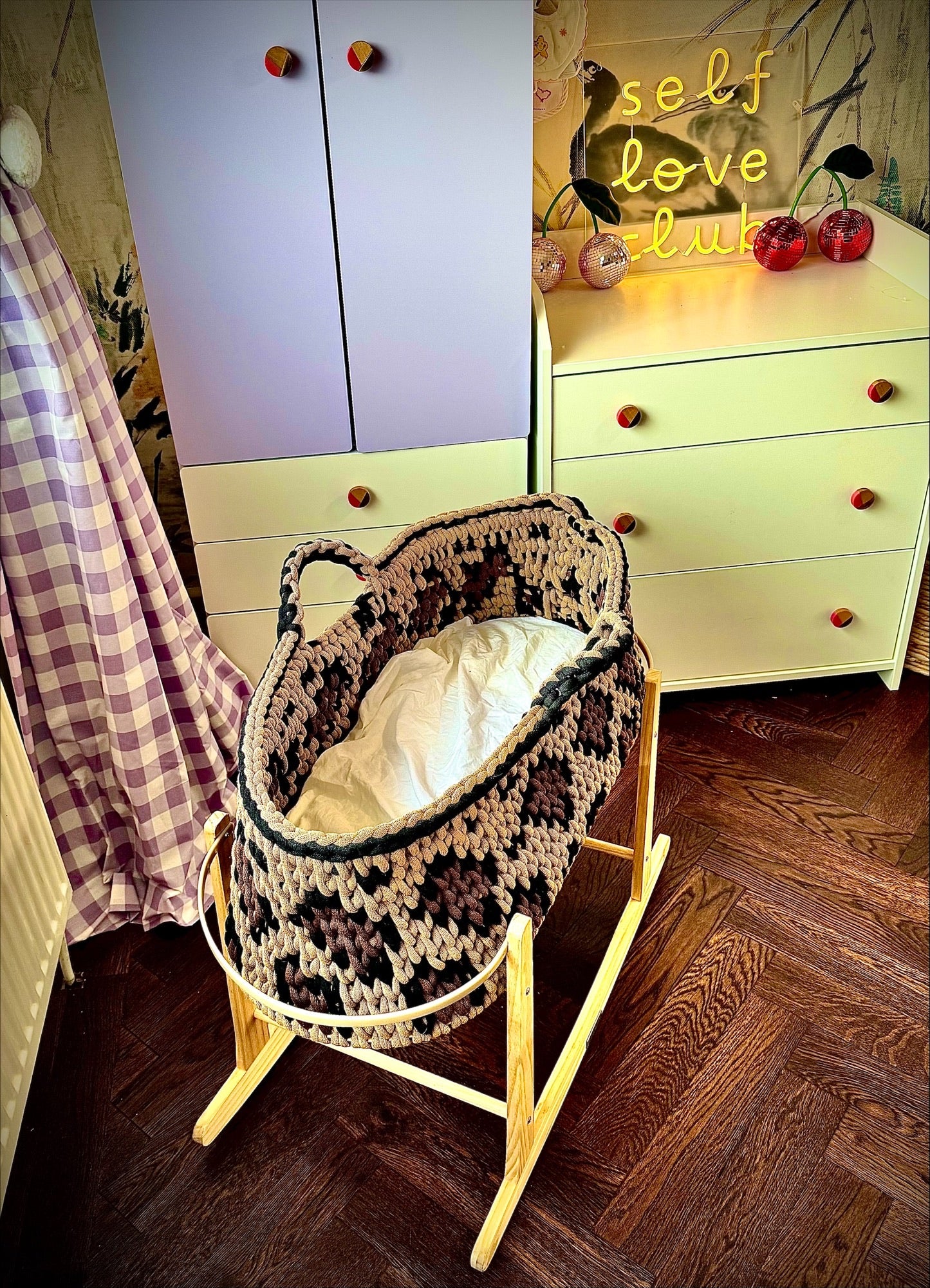 Leopard Print Handmade Moses Basket