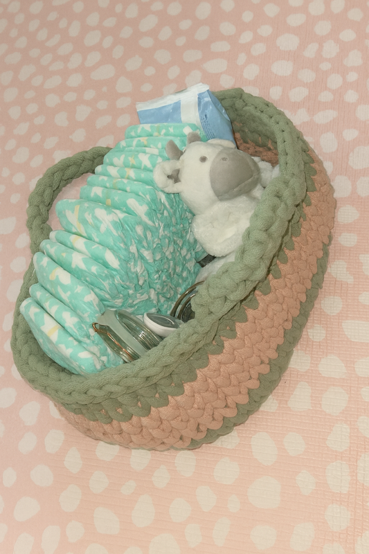 Handmade Crochet Nappy Caddy