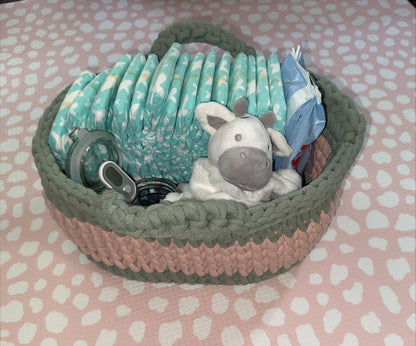 Handmade Crochet Nappy Caddy