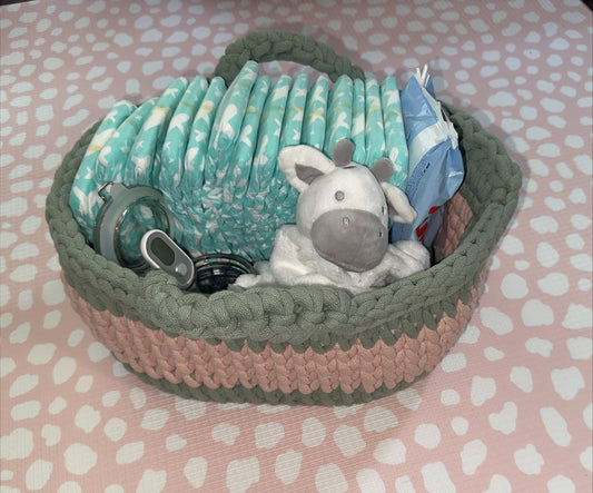 Handmade Crochet Nappy Caddy