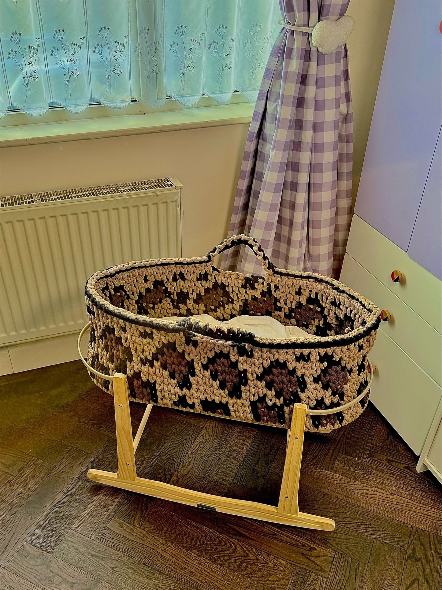 Leopard Print Handmade Moses Basket