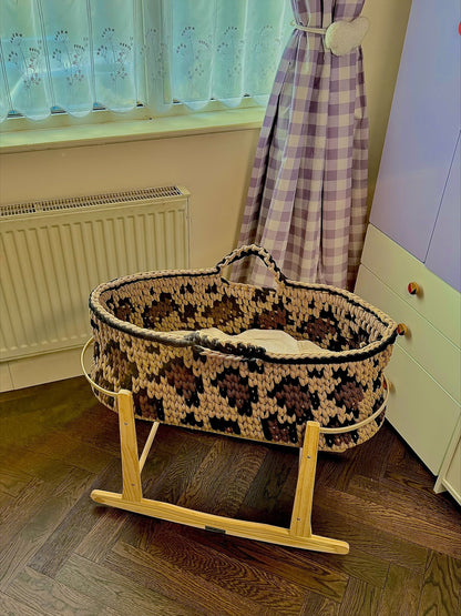 Leopard Print Handmade Moses Basket