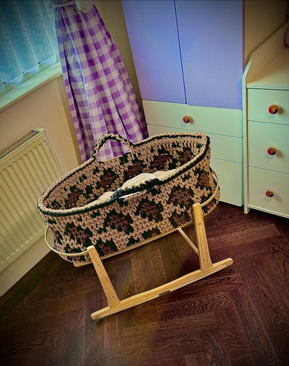 Leopard Print Handmade Moses Basket